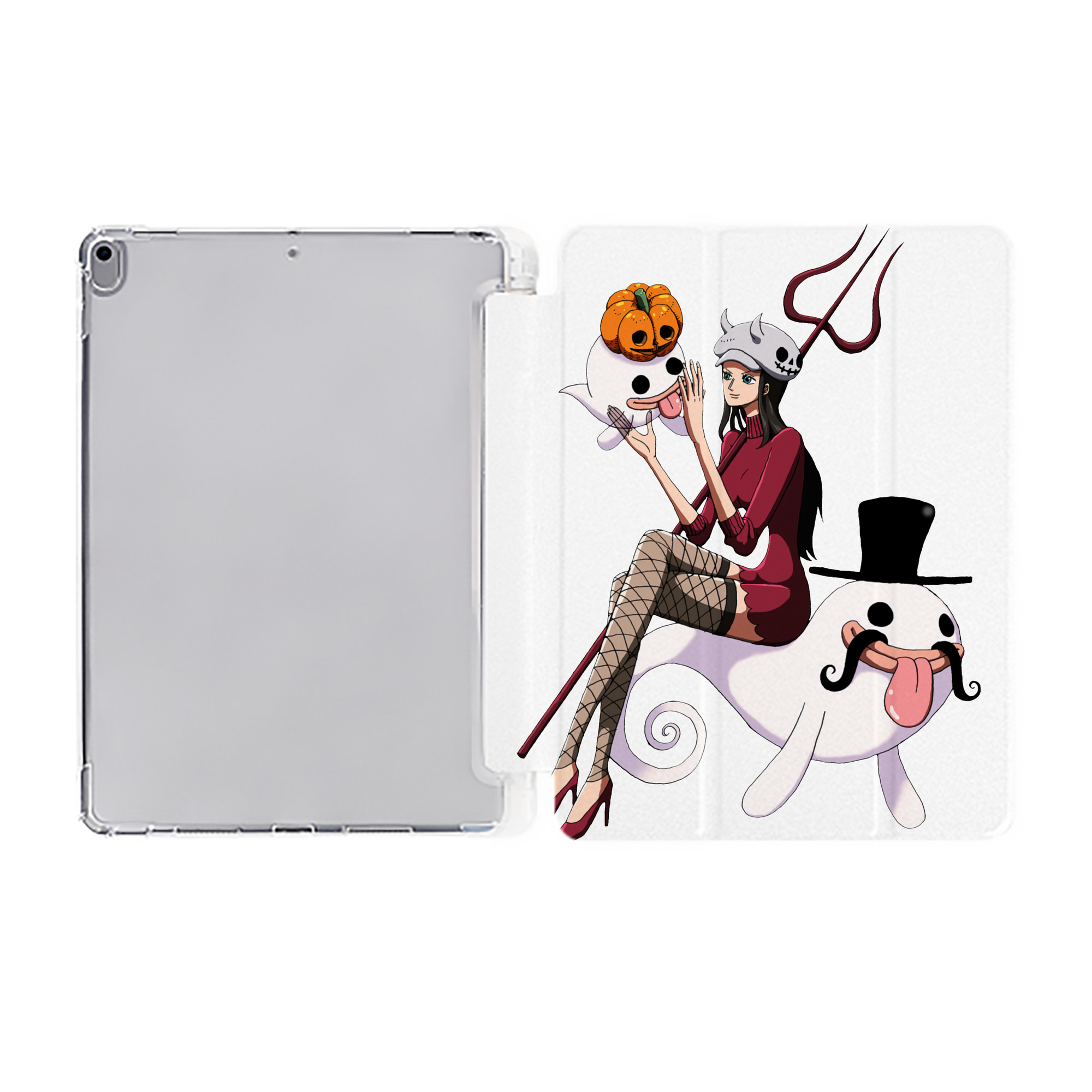 （画像用） ワンピース ニコ・ロビン ONE PIECE Nico Robin IPad ケース ペン収納付き 三つ折りスタンド PUレザー×シリコン 対応機種9.5/10.5/10.9インチ
